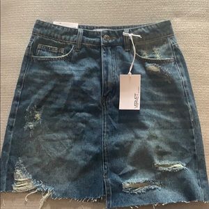 NWT! Distressed Denim Skirt